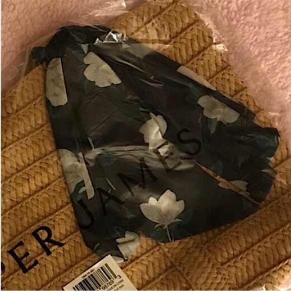 Draper James Straw Bag with Floral Scarf, Woven Top-Handle Tote & Snap Closure - Picture 10 of 12